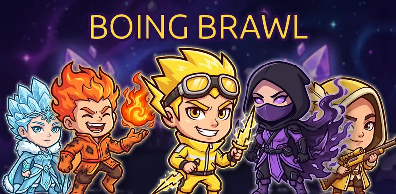 Givra, Flambi, Zapp, Nyx et Vesper, cinq champions de Boing Brawl.